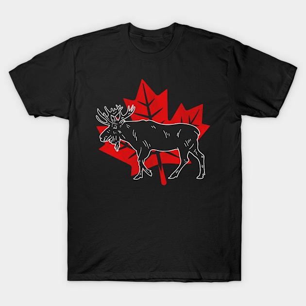 Canada Flag Maple Leaf T-Shirt by funkyteesfunny